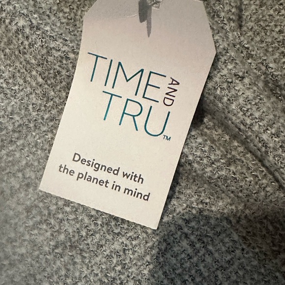 Time and Tru Gray Cowl Neck Sweater - Picture 2 of 4